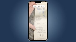 Capturas de tela do Apple iPhone mostrando opções de seleção de texto e imagem