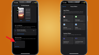 como configurar filtros de foco nos modos não perturbe e foco do iphone