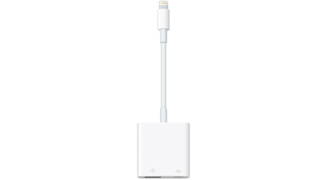 Um adaptador de iPhone Lightning para câmera USB 3